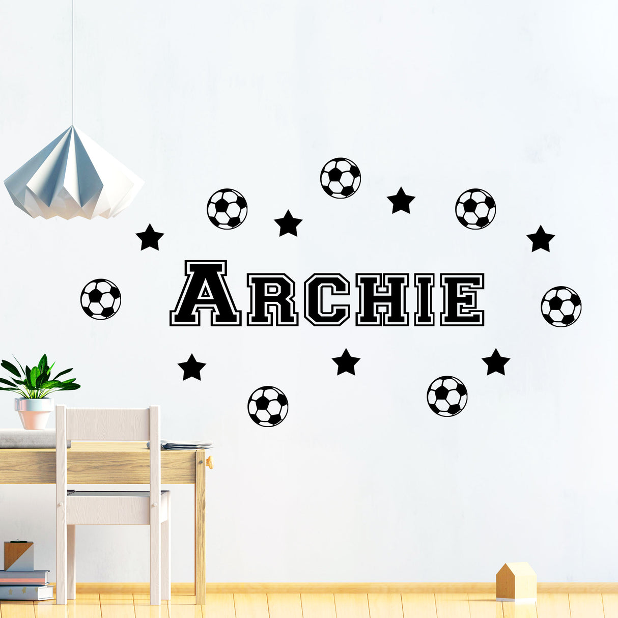 10 Football Decals with Personalized Name Sticker