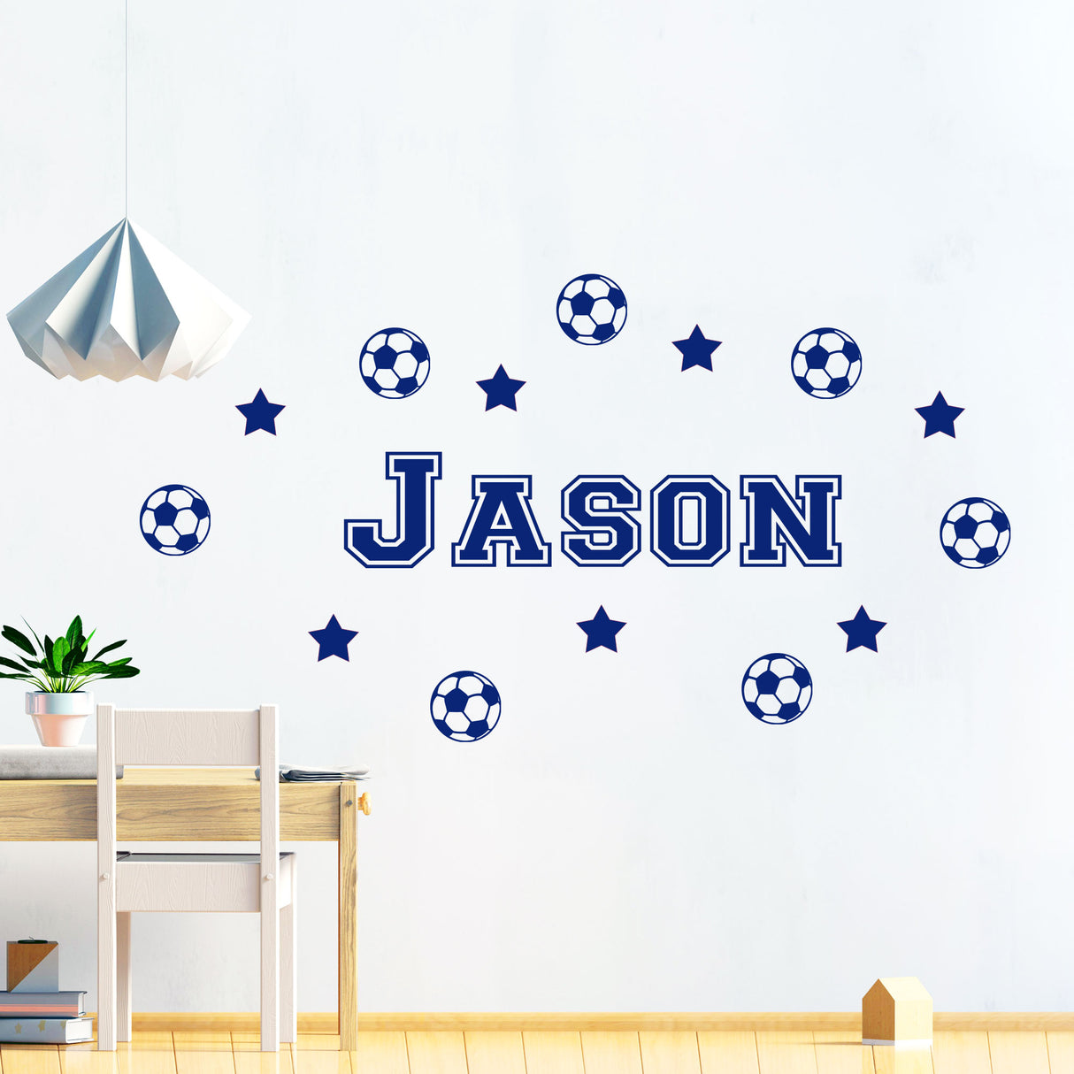 10 Football Decals with Personalized Name Sticker