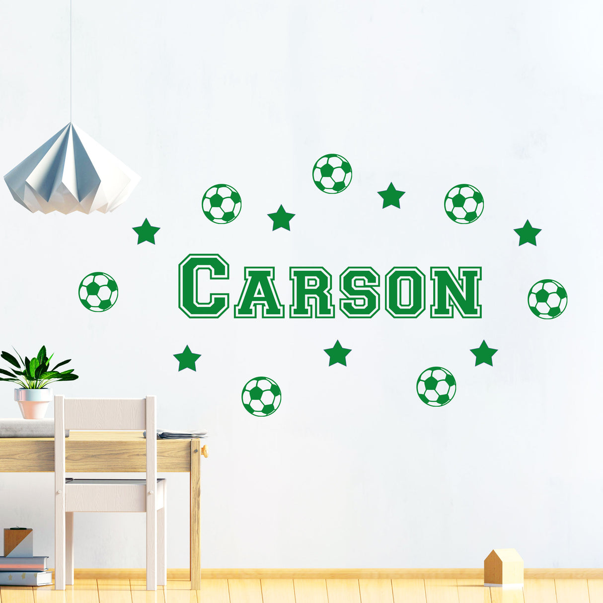 10 Football Decals with Personalized Name Sticker