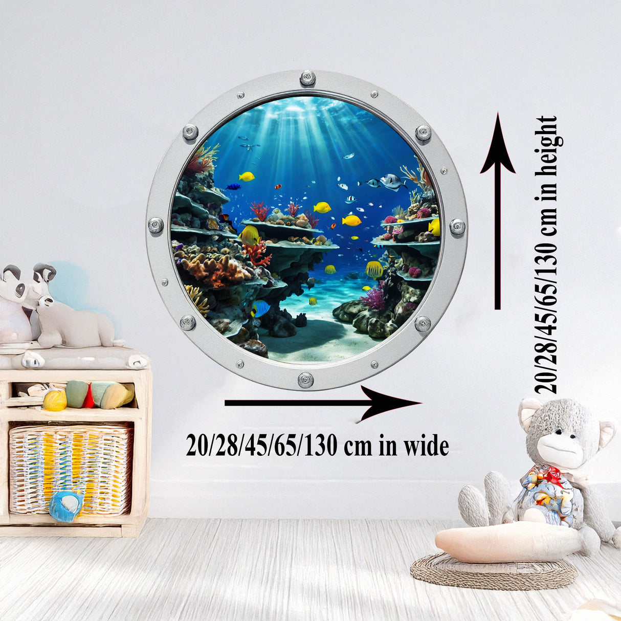 Coral Reef Porthole Wall Stickers
