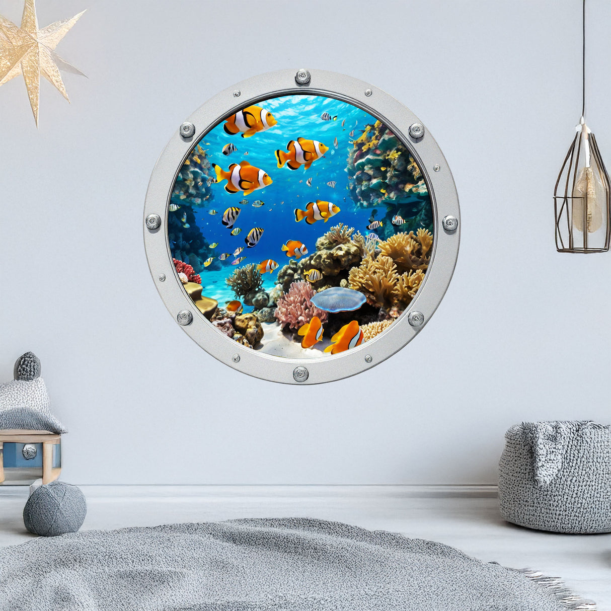 Clown Fish Coral Reef Porthole Decals