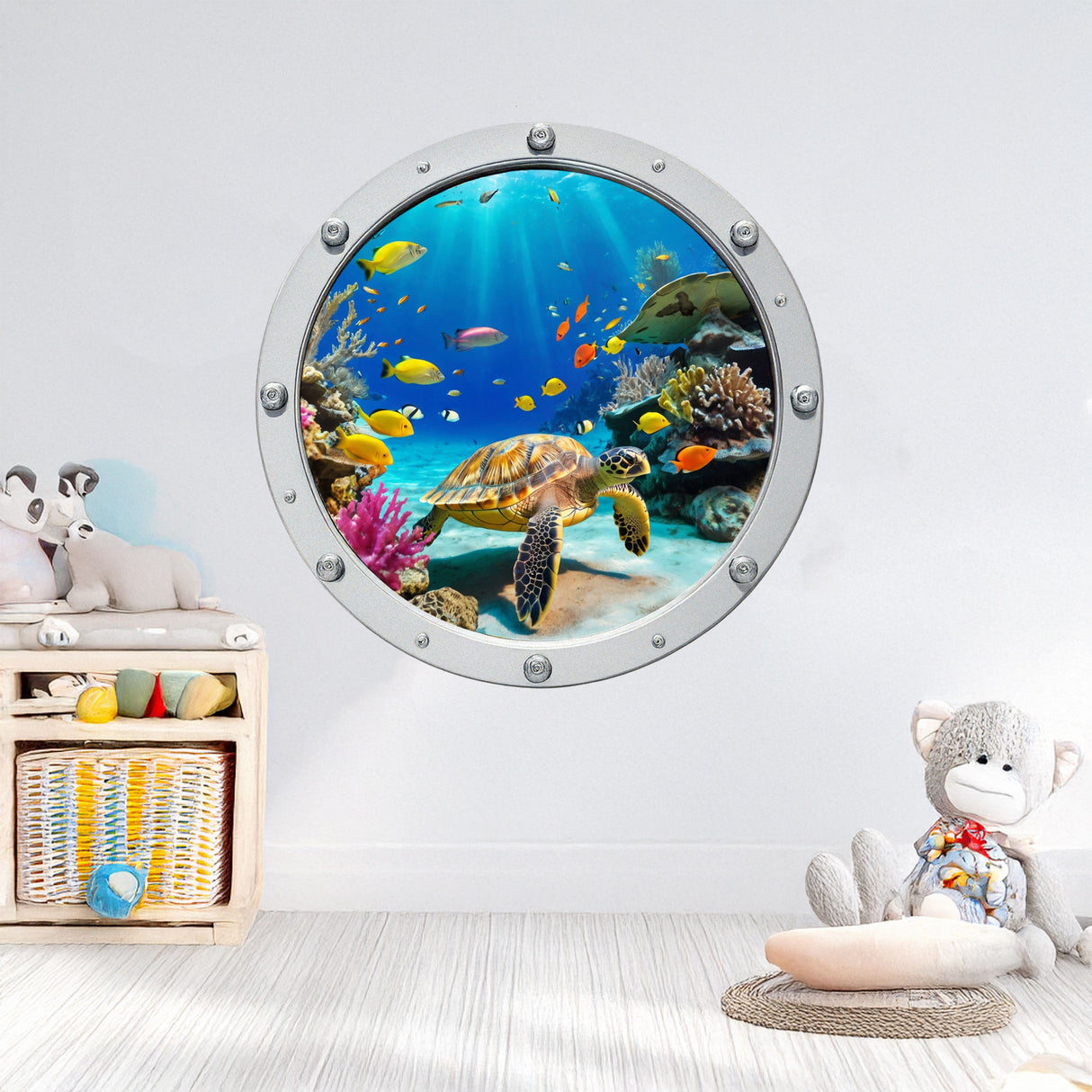 Sea Turtle Porthole Wall Decals