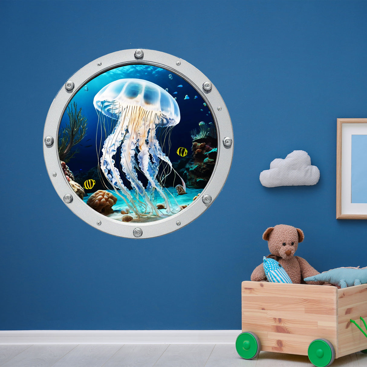 Jellyfish Nautical Porthole Wall Stickers