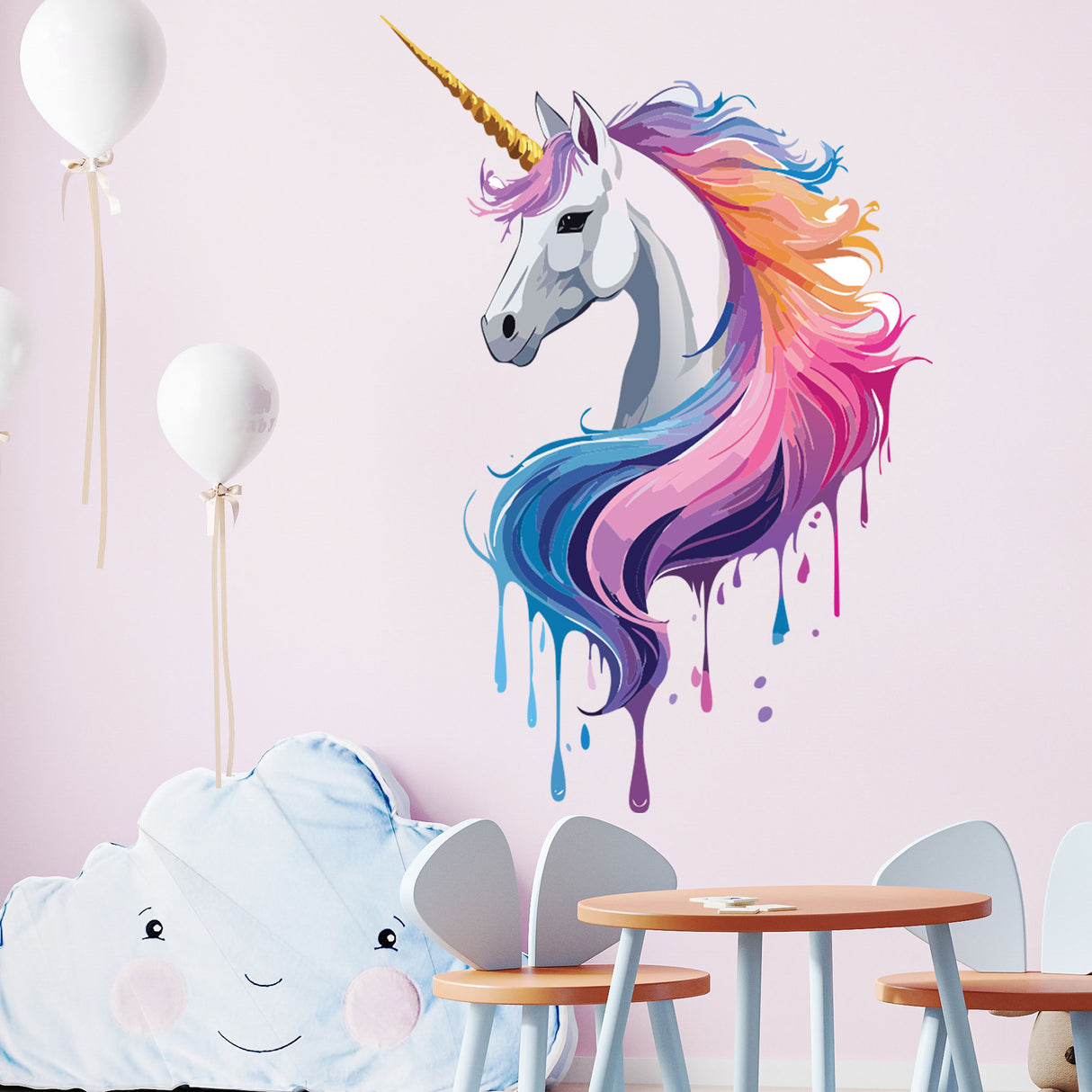 Unicorn Paint Dripping Wall Stickers