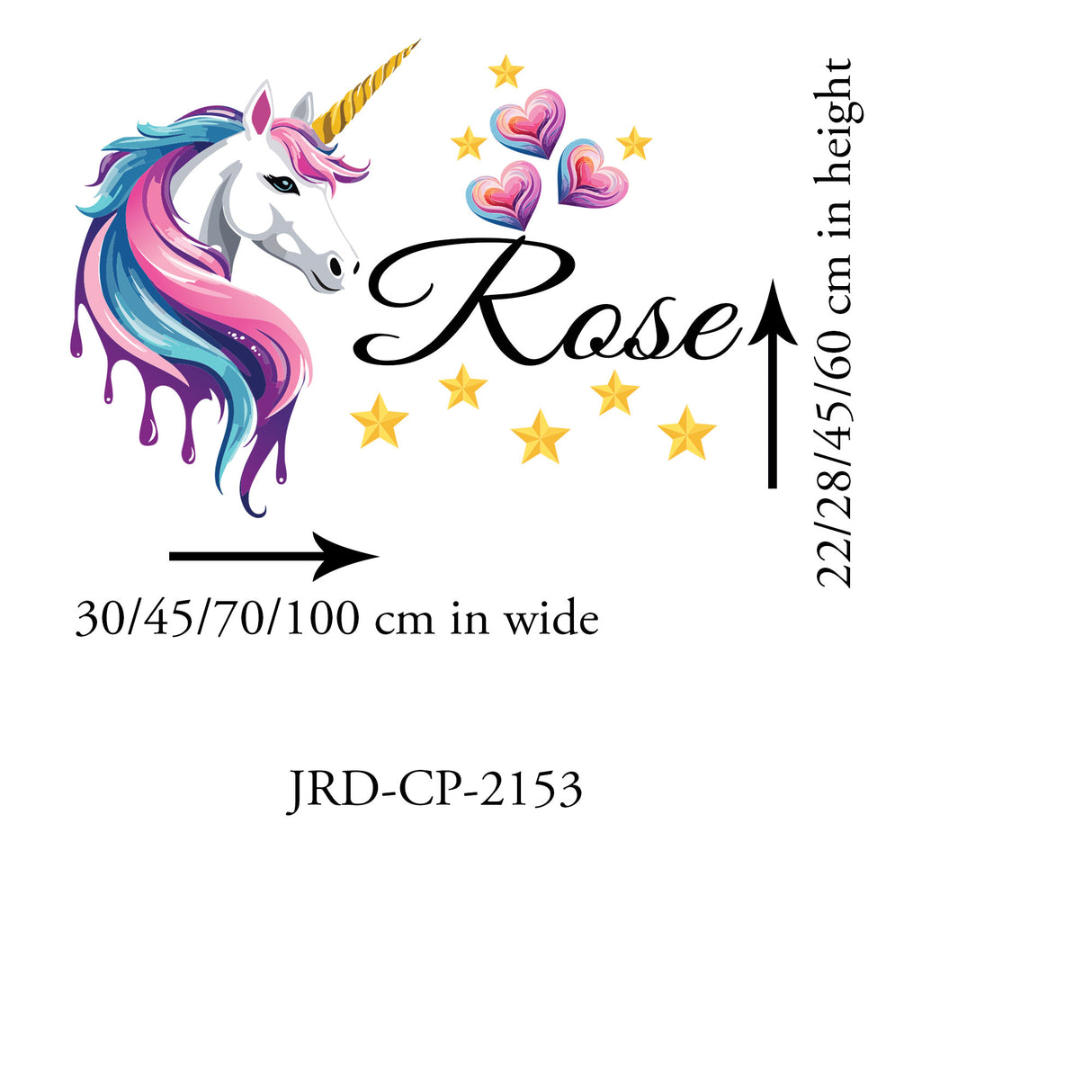 Custom Watercolour Paint Dripping Unicorn Wall Stickers