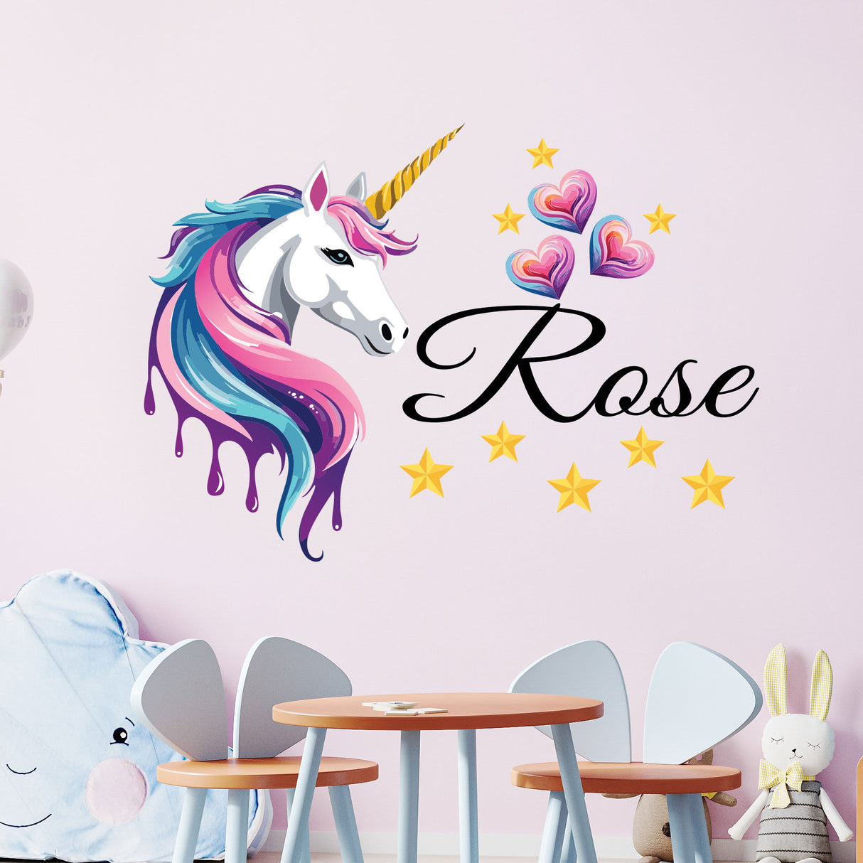 Custom Watercolour Paint Dripping Unicorn Wall Stickers