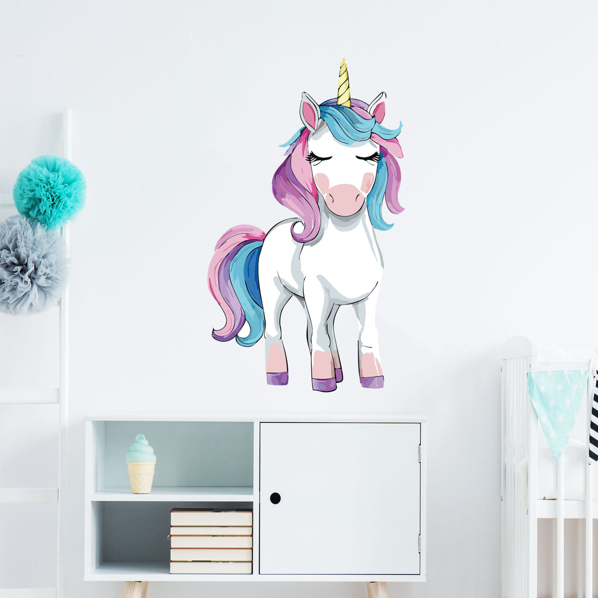 Princess Unicorn Wall Stickers for Girls