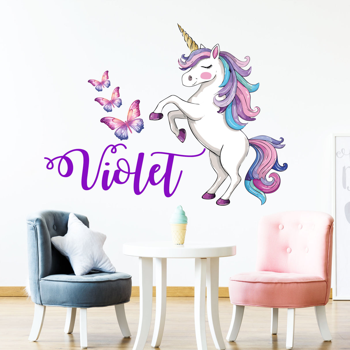 Custom Jumping Unicorn Wall Stickers