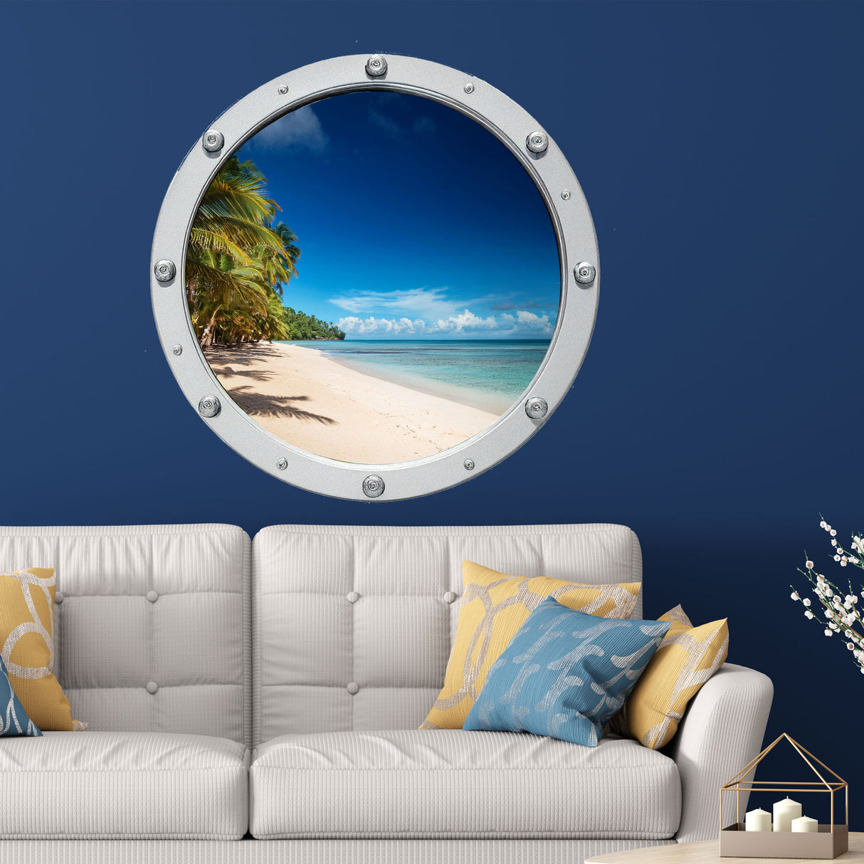 Sandy Beach Porthole Wall Stickers