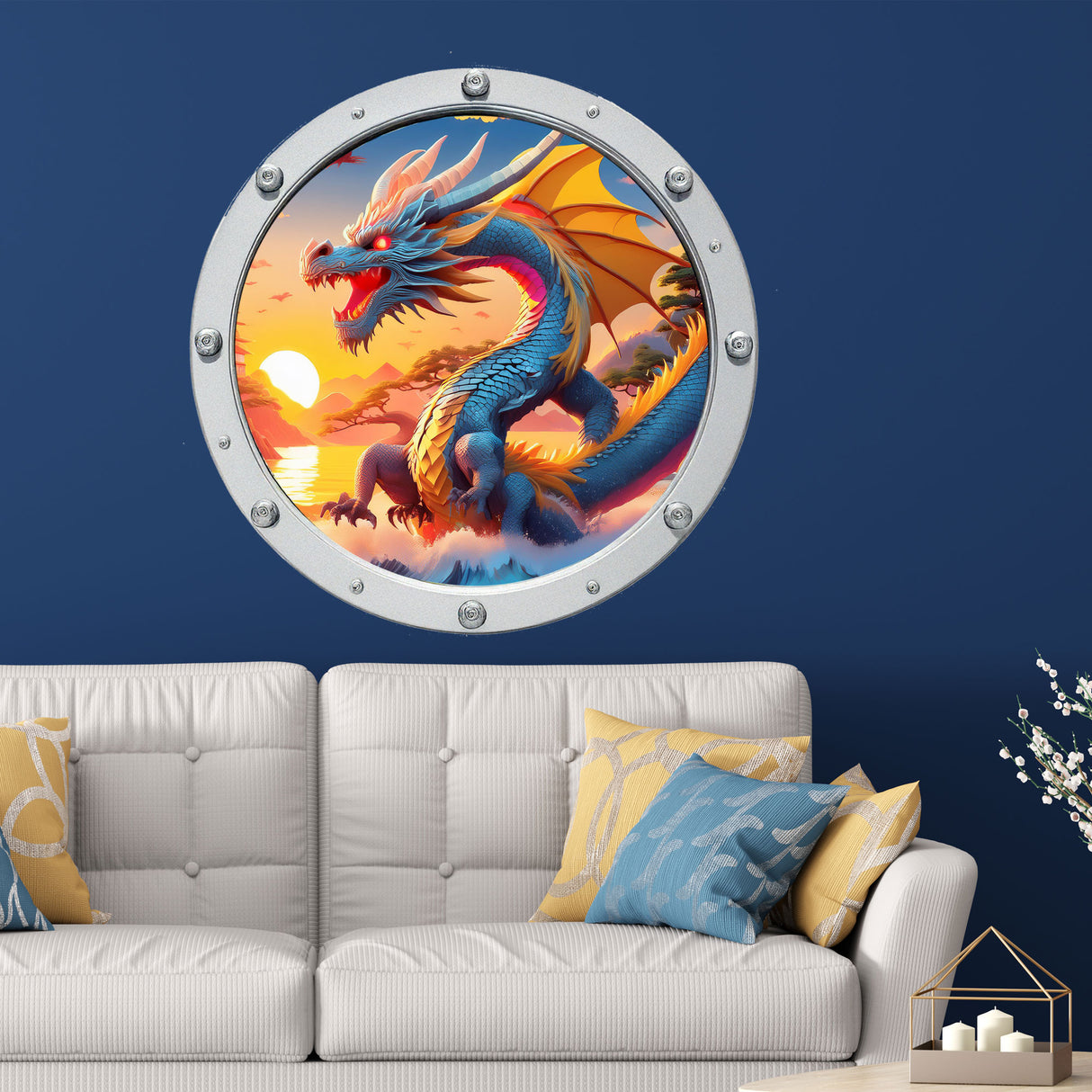 Dragon 3D Porthole Wall Stickers