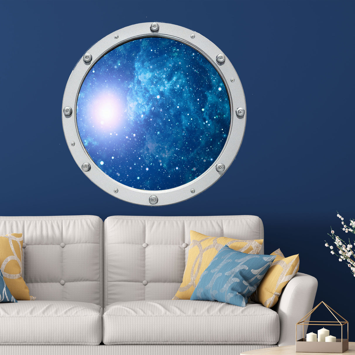 Blue nebula Galaxy Porthole Wall Stickers