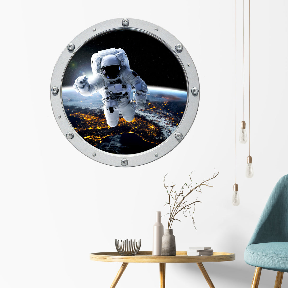 Astronaut Floating in Space 3D wall Decals