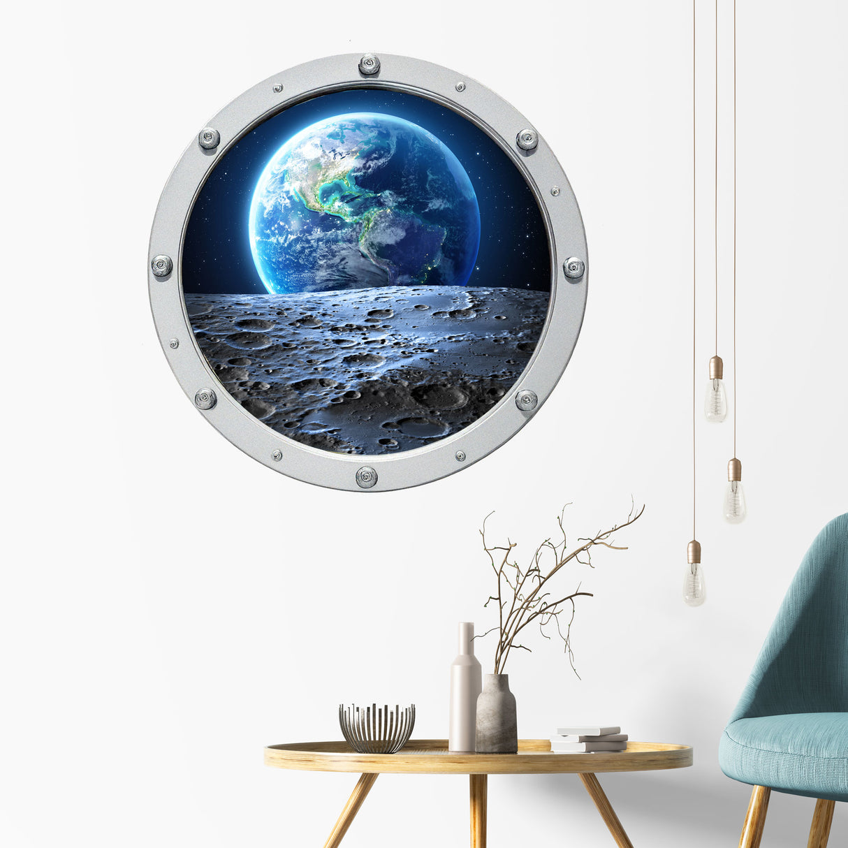 Earth View Porthole Wall Stickers
