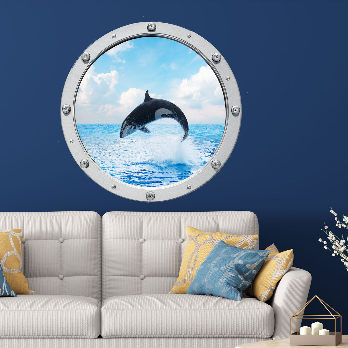 Jumping Orca Porthole Wall Stickers