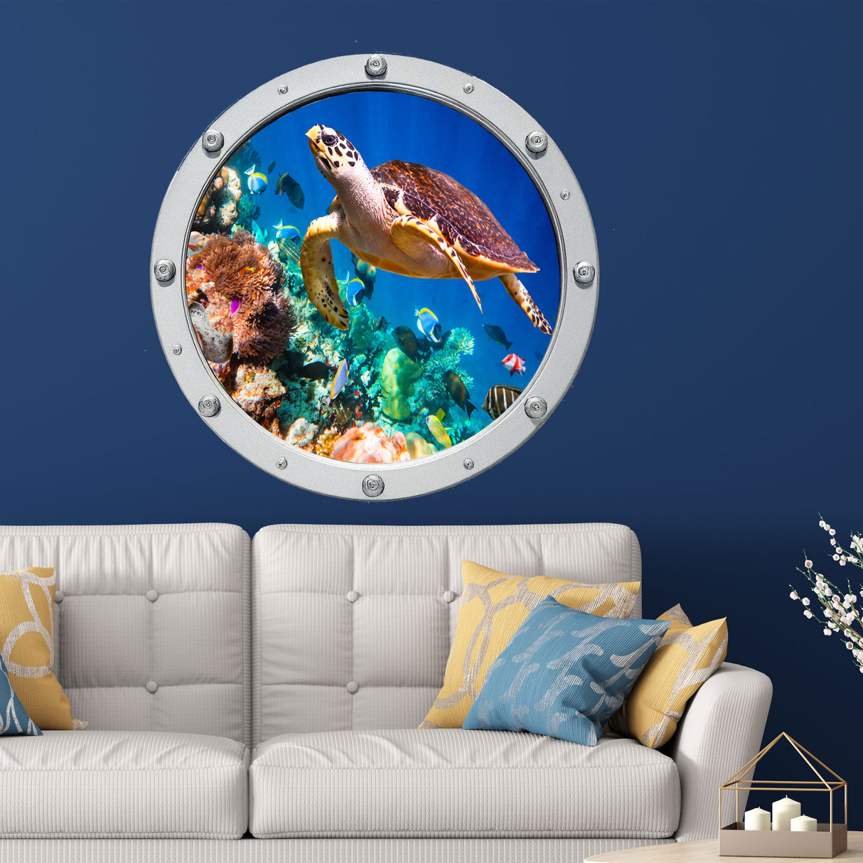 Sea Turtle Porthole Wall Stickers