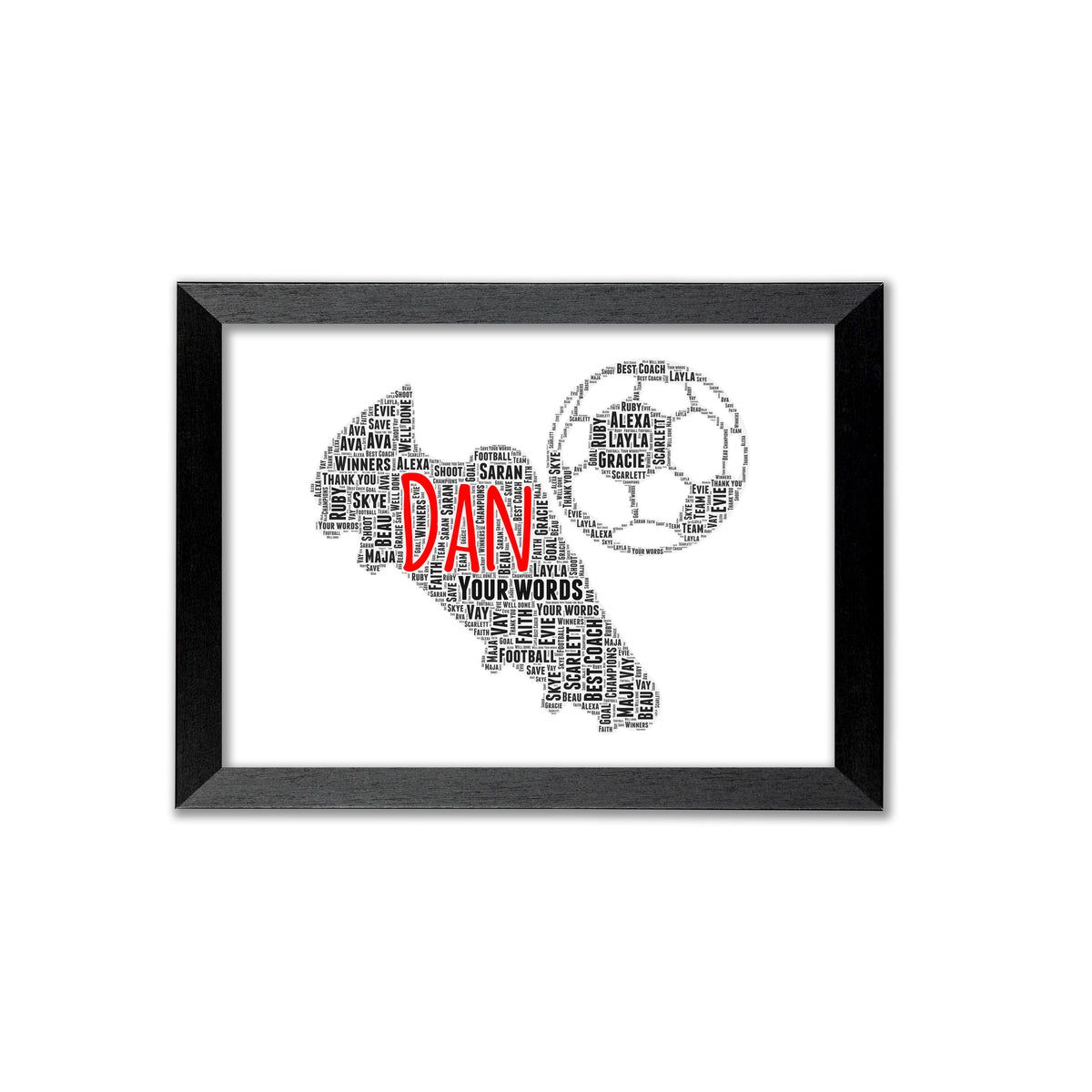 Football boots word art print only unframed – JR Decal