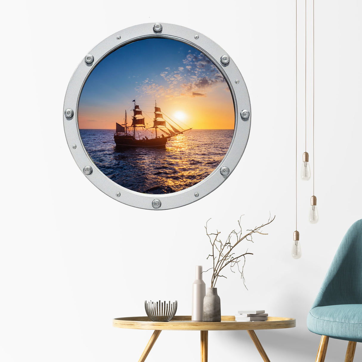 Pirate Ship 3D Porthole Wall Stickers