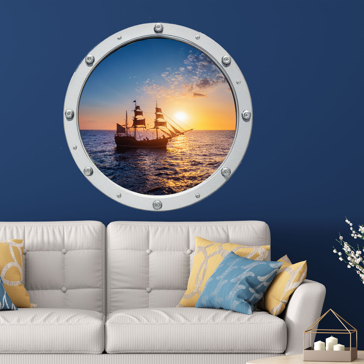 Pirate Ship 3D Porthole Wall Stickers