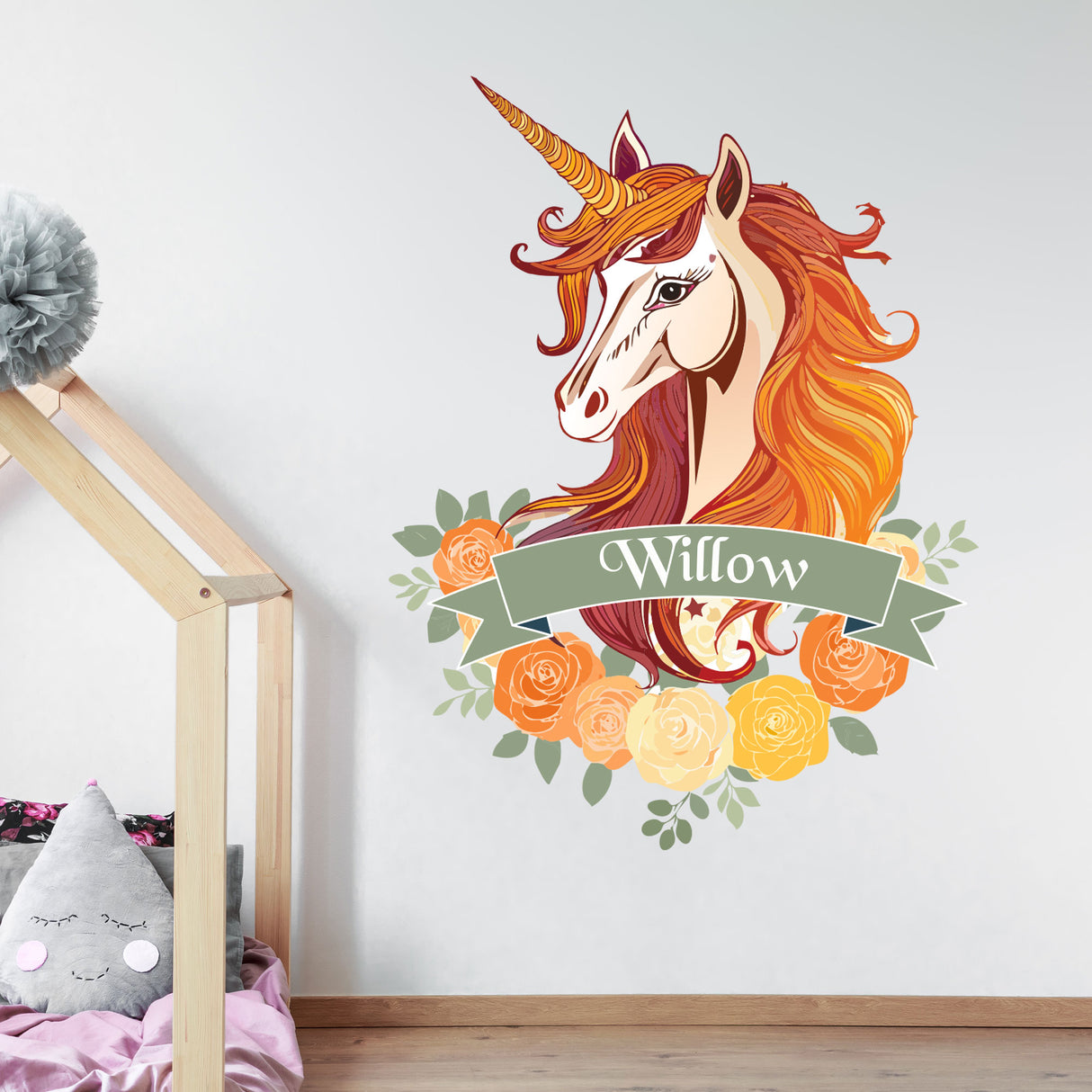 Magical Unicorn Wall Stickers – Add Your Child’s Name – Custom Kids Decor