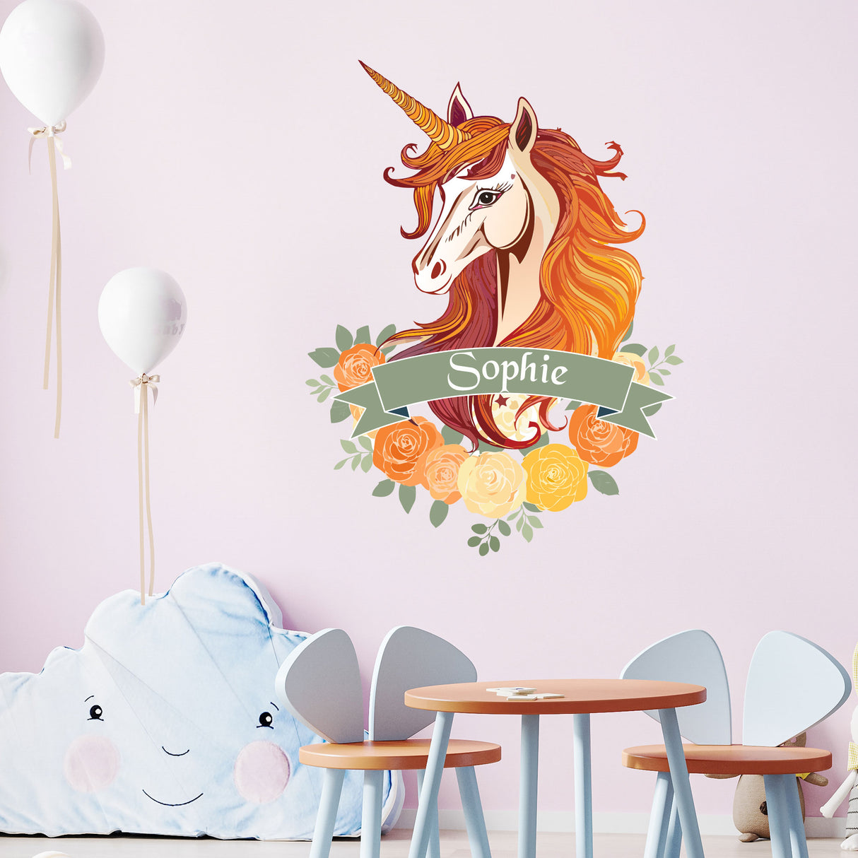 Magical Unicorn Wall Stickers – Add Your Child’s Name – Custom Kids Decor