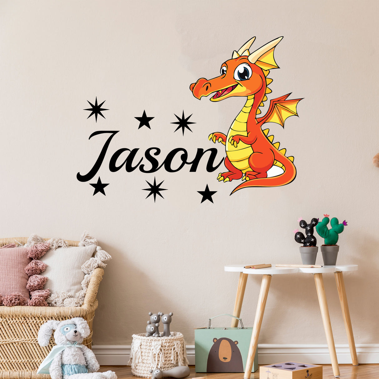 Personalised Dragon Wall Sticker with Name