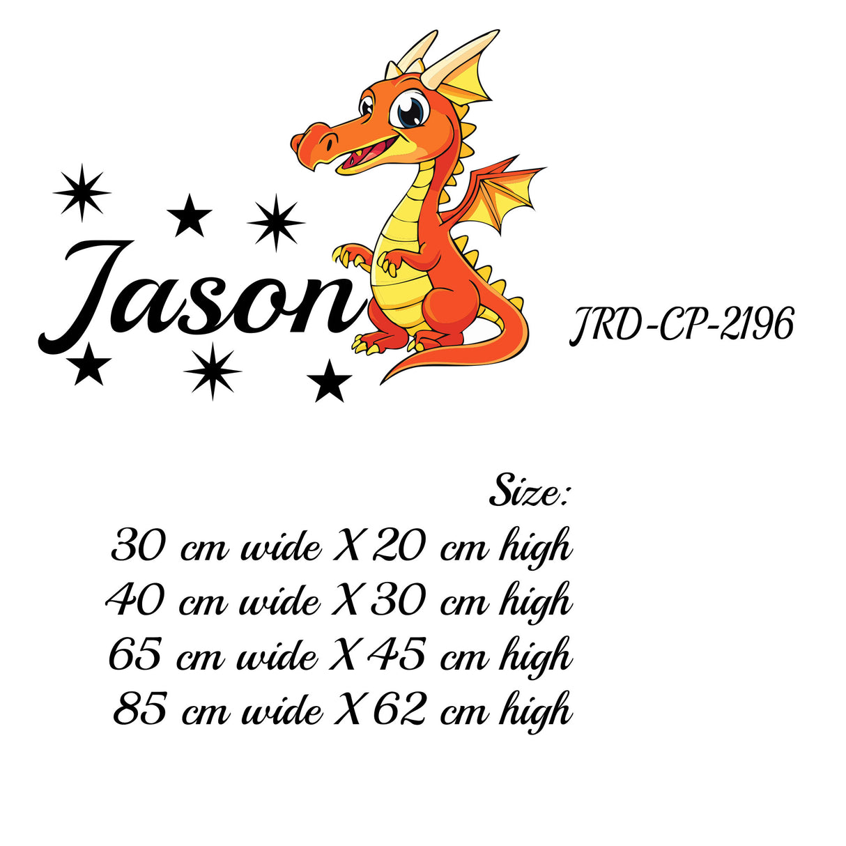 Personalised Dragon Wall Sticker with Name