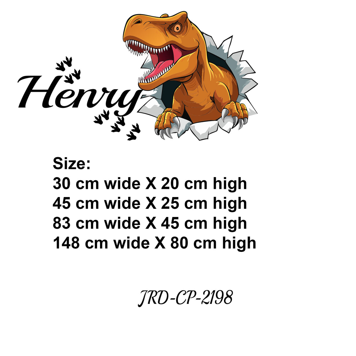 T-Rex Dinosaur 3D Wall Decal – Personalised Name Sticker for Kids Bedroom