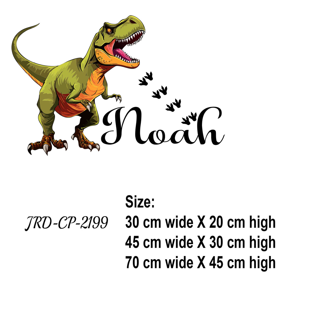 Custom Name T-Rex Wall Sticker – Dinosaur Decal for Boys Room