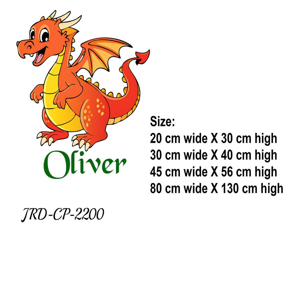 Personalised Dragon Wall Sticker with Name – Custom Boys Bedroom Decor