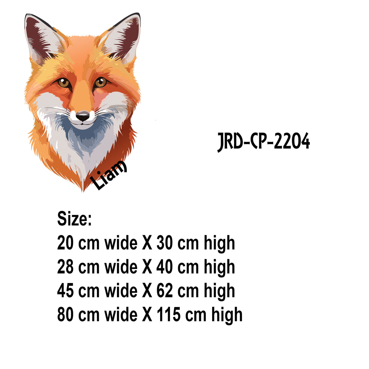 Personalised Fox Wall Sticker with Name