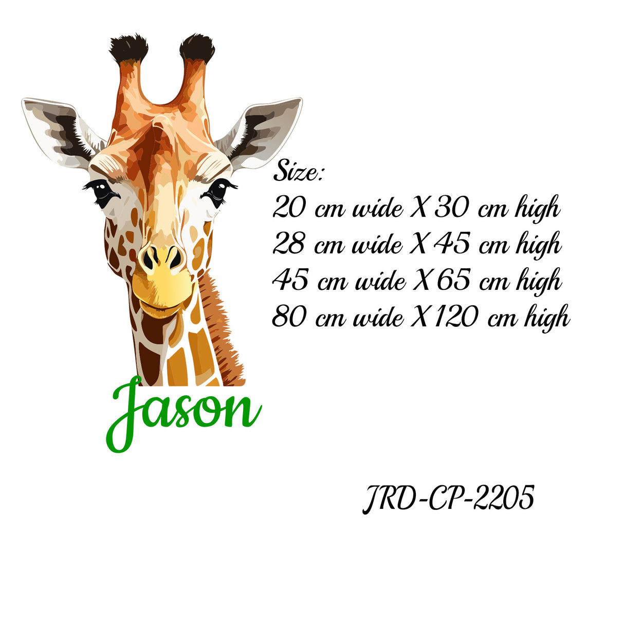 Personalised Giraffe Wall Sticker with Name
