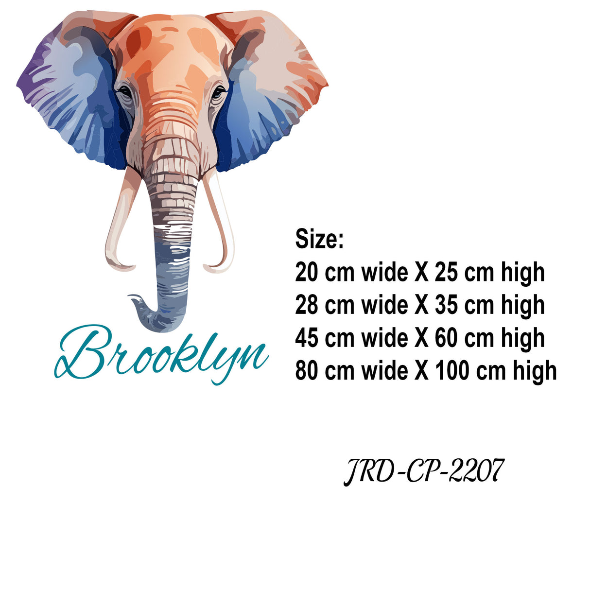 Personalised Elephant Wall Sticker kids name