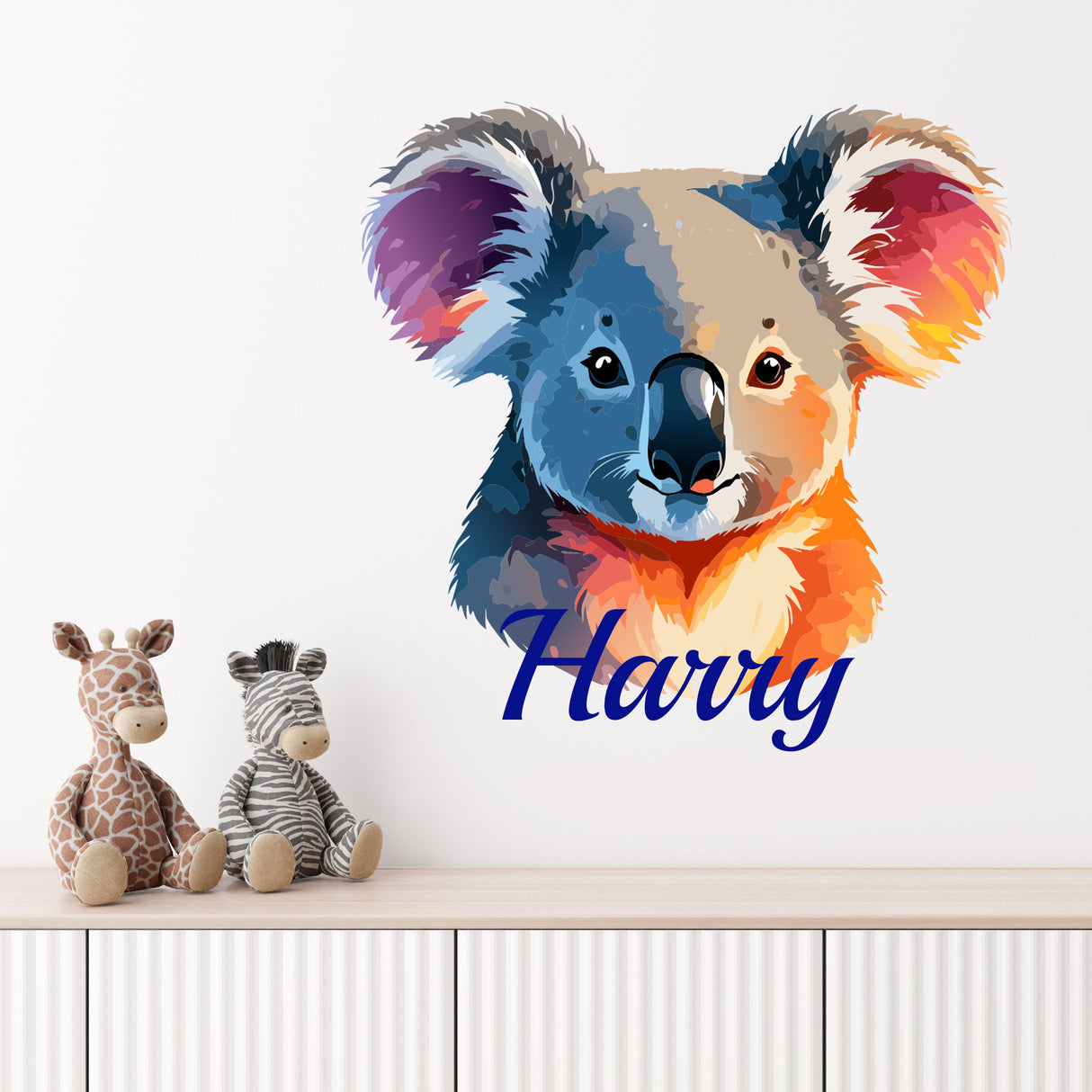 Personalised Name Koala Wall Sticker safari theme