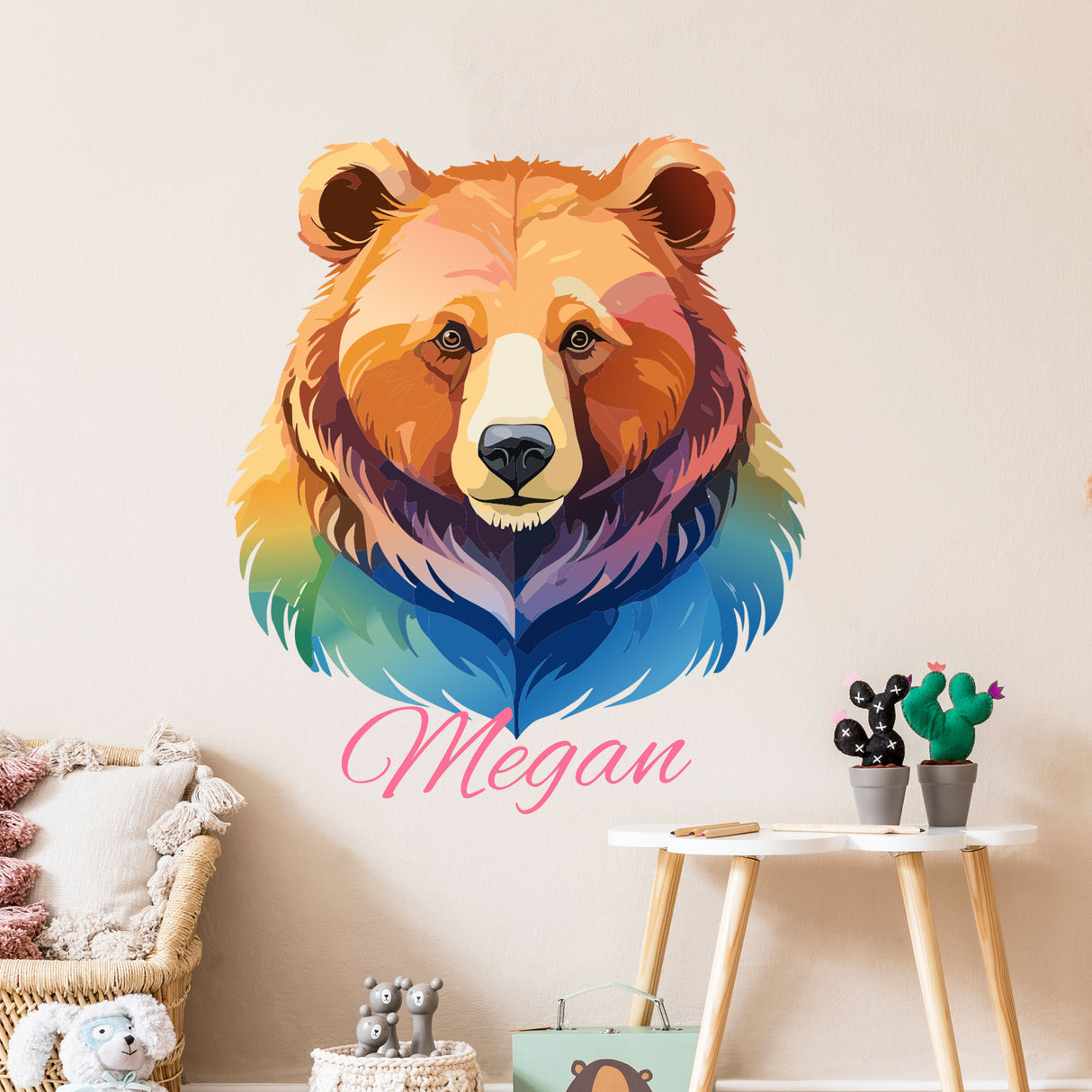 Bear Wall Stickers with Personalised Name