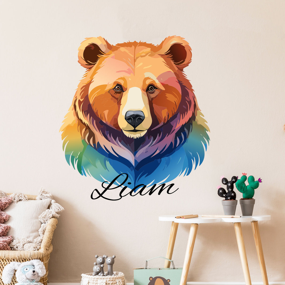 Bear Wall Stickers with Personalised Name