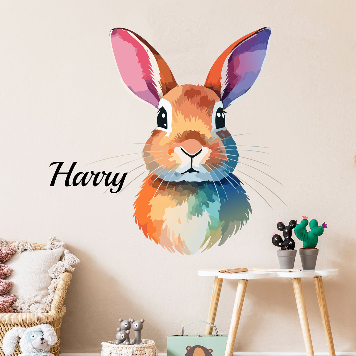 Rabbit Wall Stickers with Personalised Name