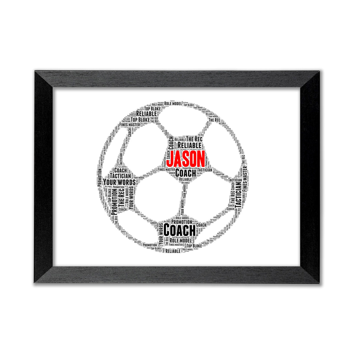 Football word art frame unframed print only – JR Decal