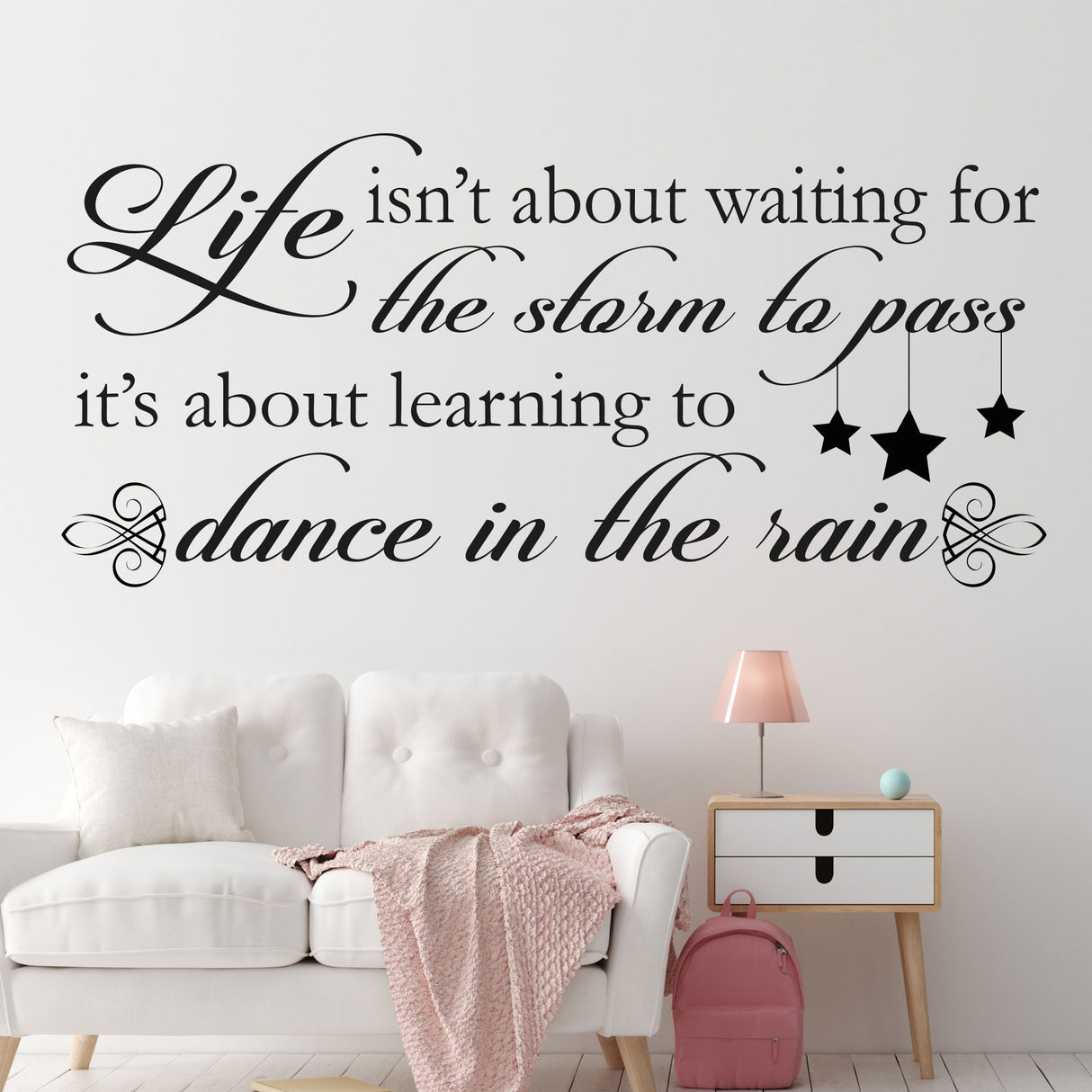 Life, Dance in the rain - Motivational quotes wall stickers