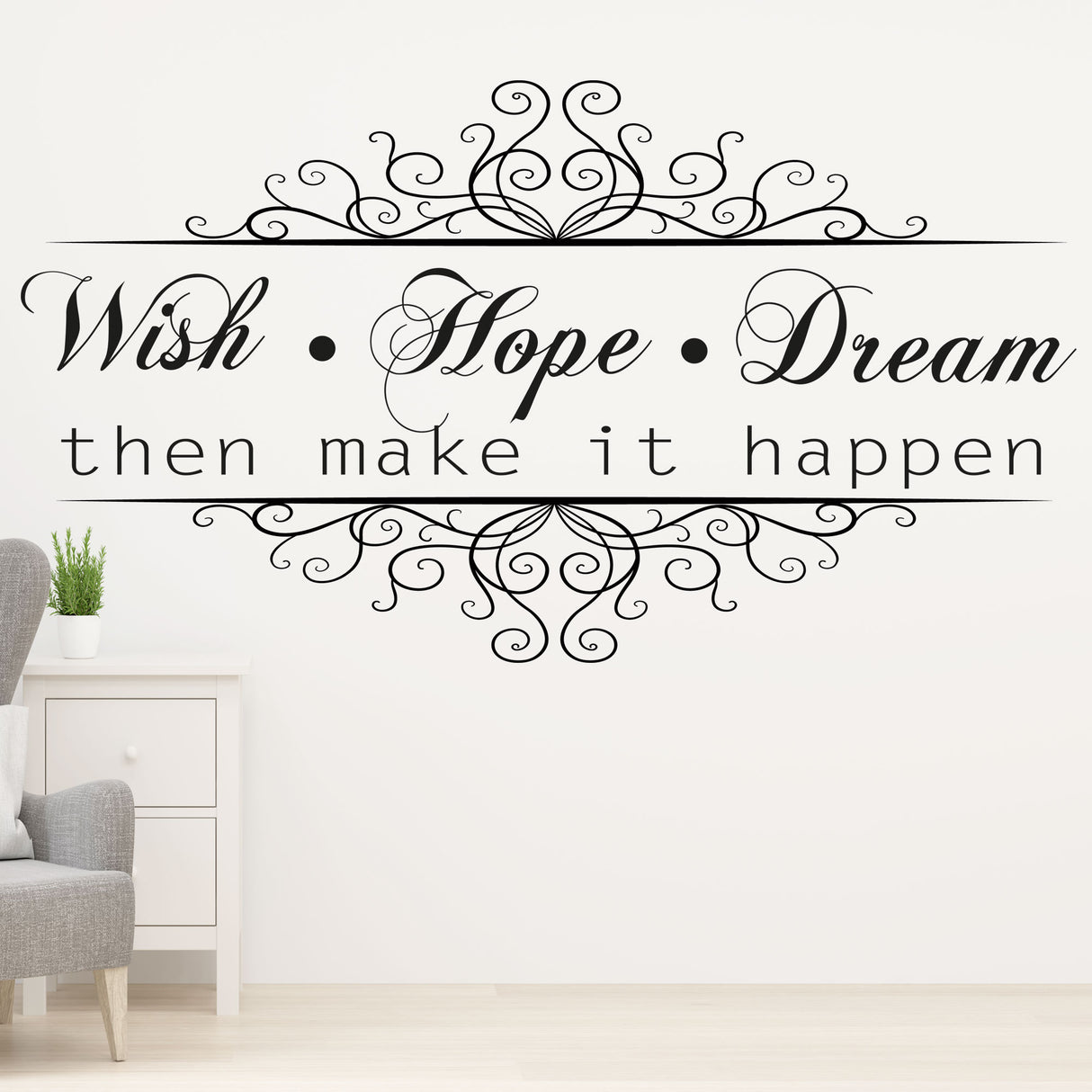 Wish. Hope. Dream - Quote Wall Stickers for Nursery