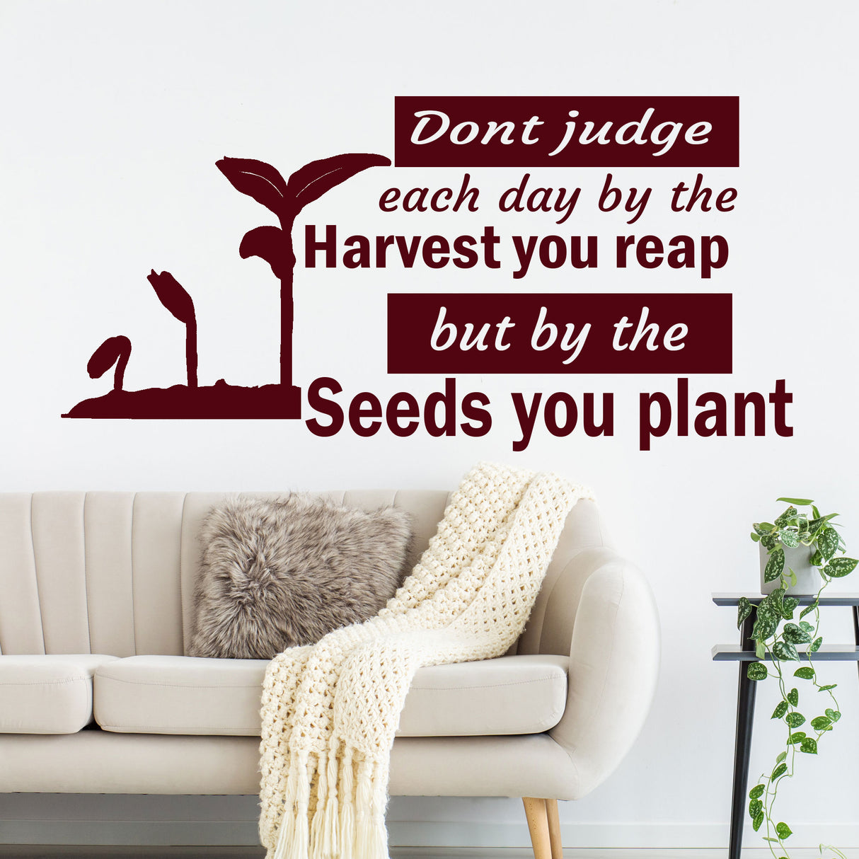 "Don't judge each day" - Motivational stickers for walls Removable vinyl wall decals