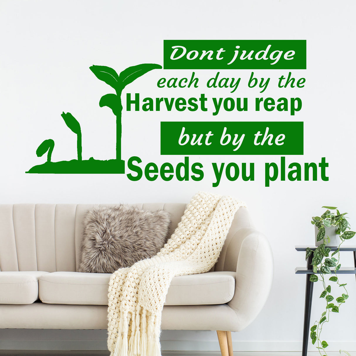 "Don't judge each day" - Motivational stickers for walls Removable vinyl wall decals