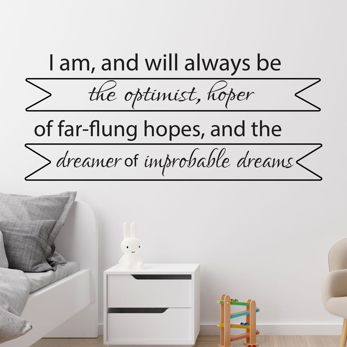 "I am, always be the optimist"- Motivational quotes wall stickers Vinyl wall decals
