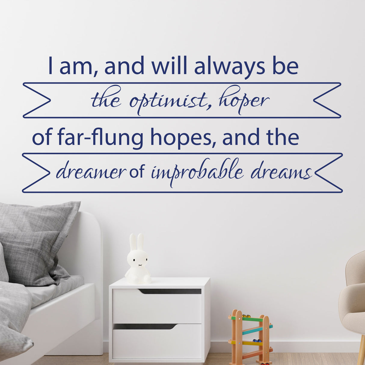 "I am, always be the optimist"- Motivational quotes wall stickers Vinyl wall decals