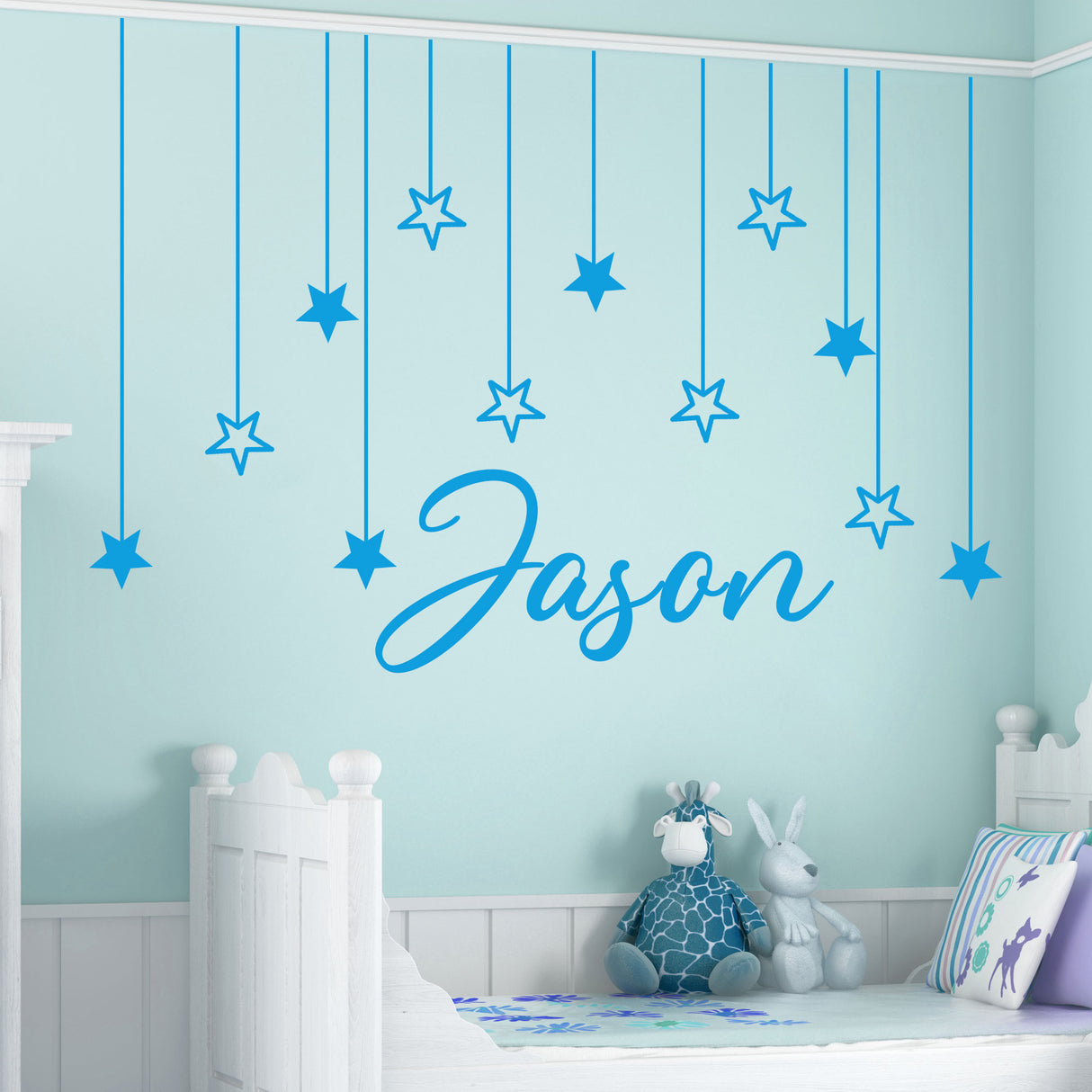 Personalized name with stars wall stickers