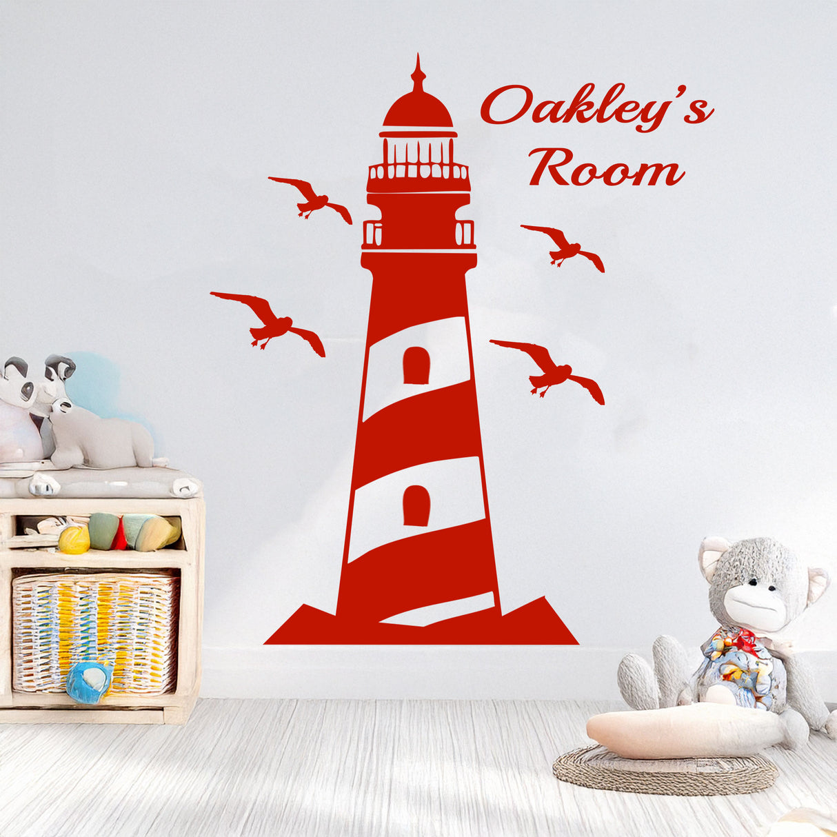 Personalized Lighthouse Nursery Stickers