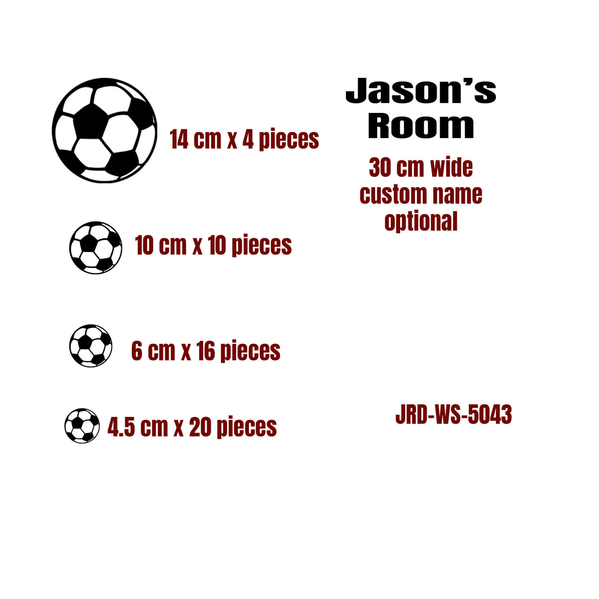 50 football wall art stickers for Boys Room