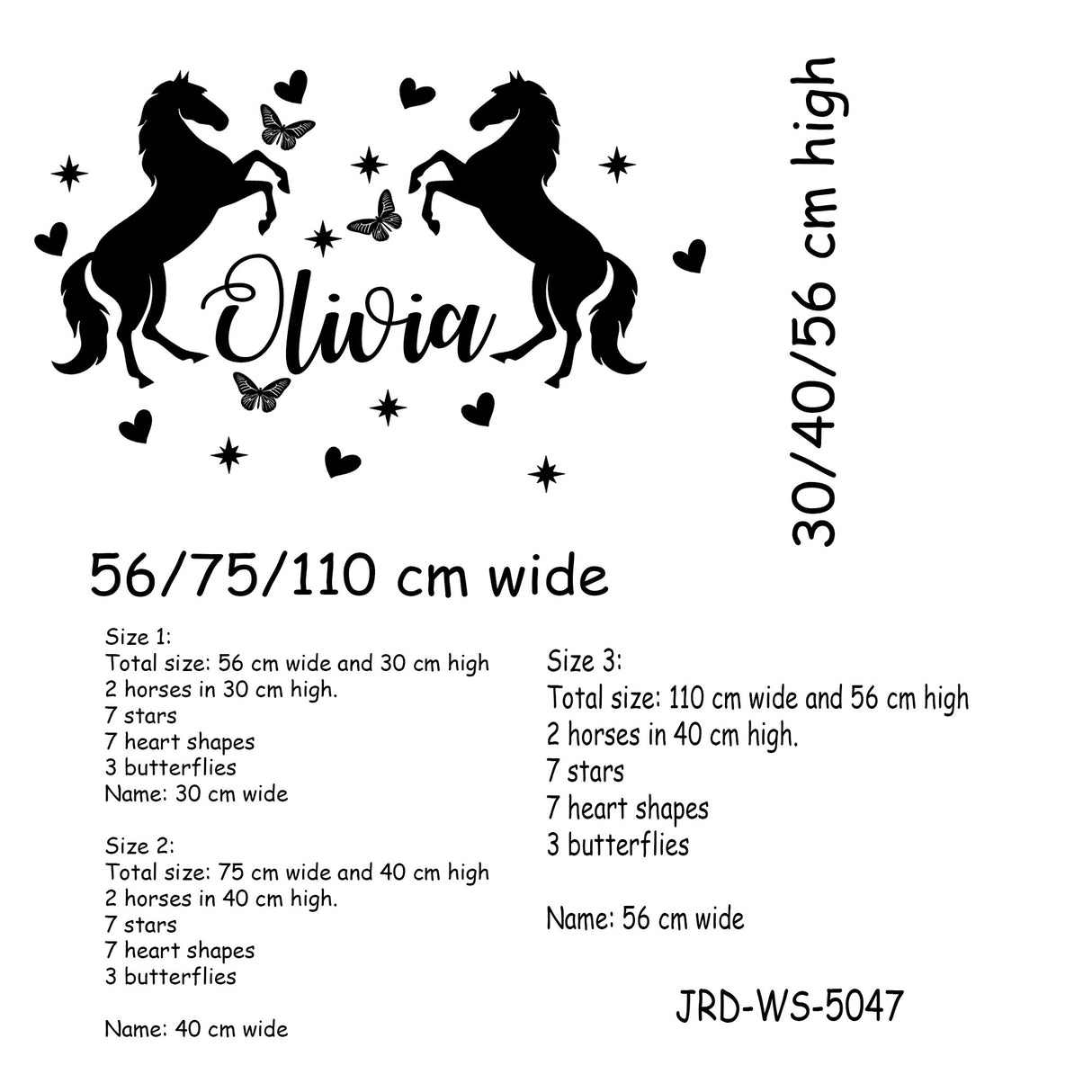 Custom Name Horse Wall Decal – Equestrian Themed Nursery Wall Stickers