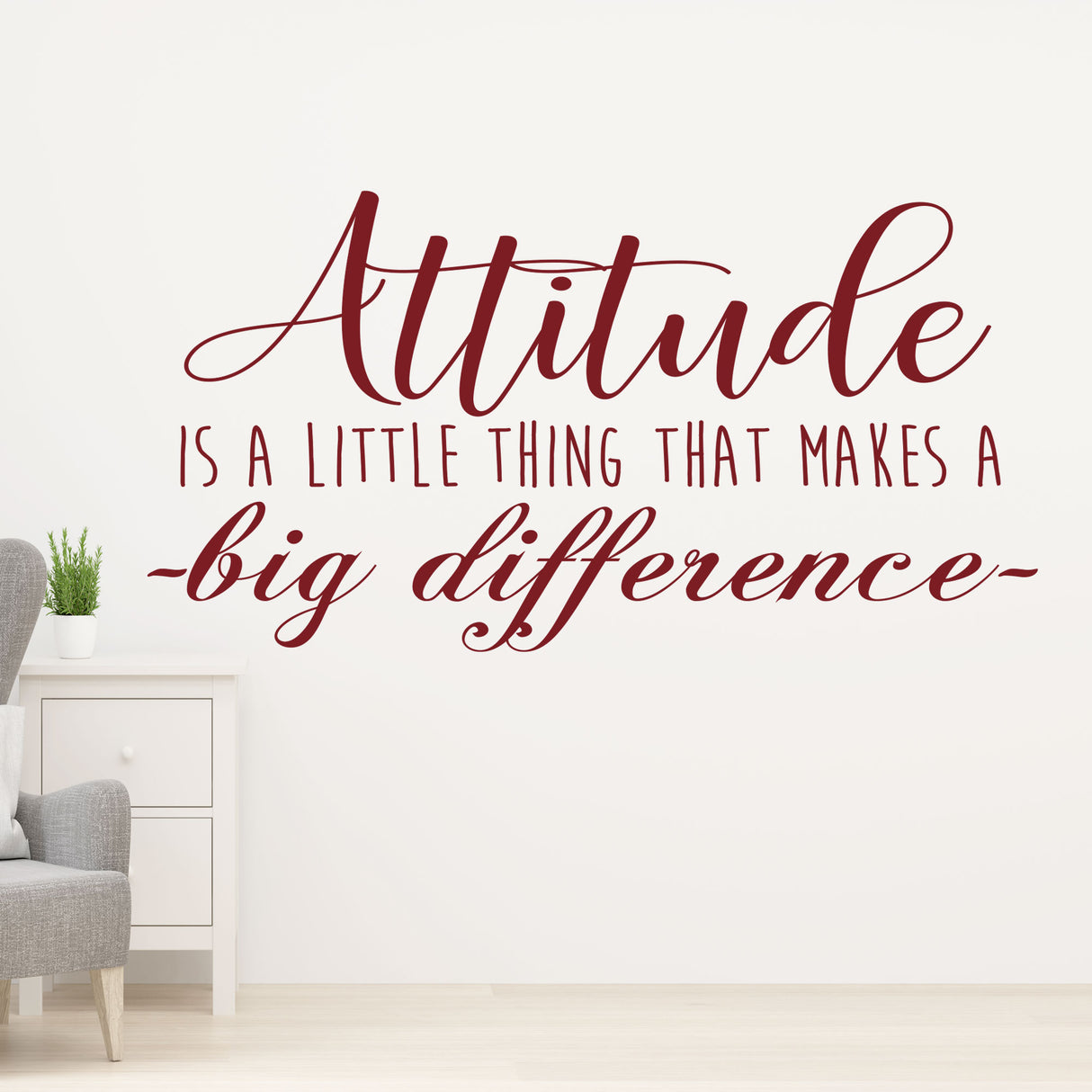 "Attitude makes a big Difference"- Motivational stickers for walls Removable wall art decals