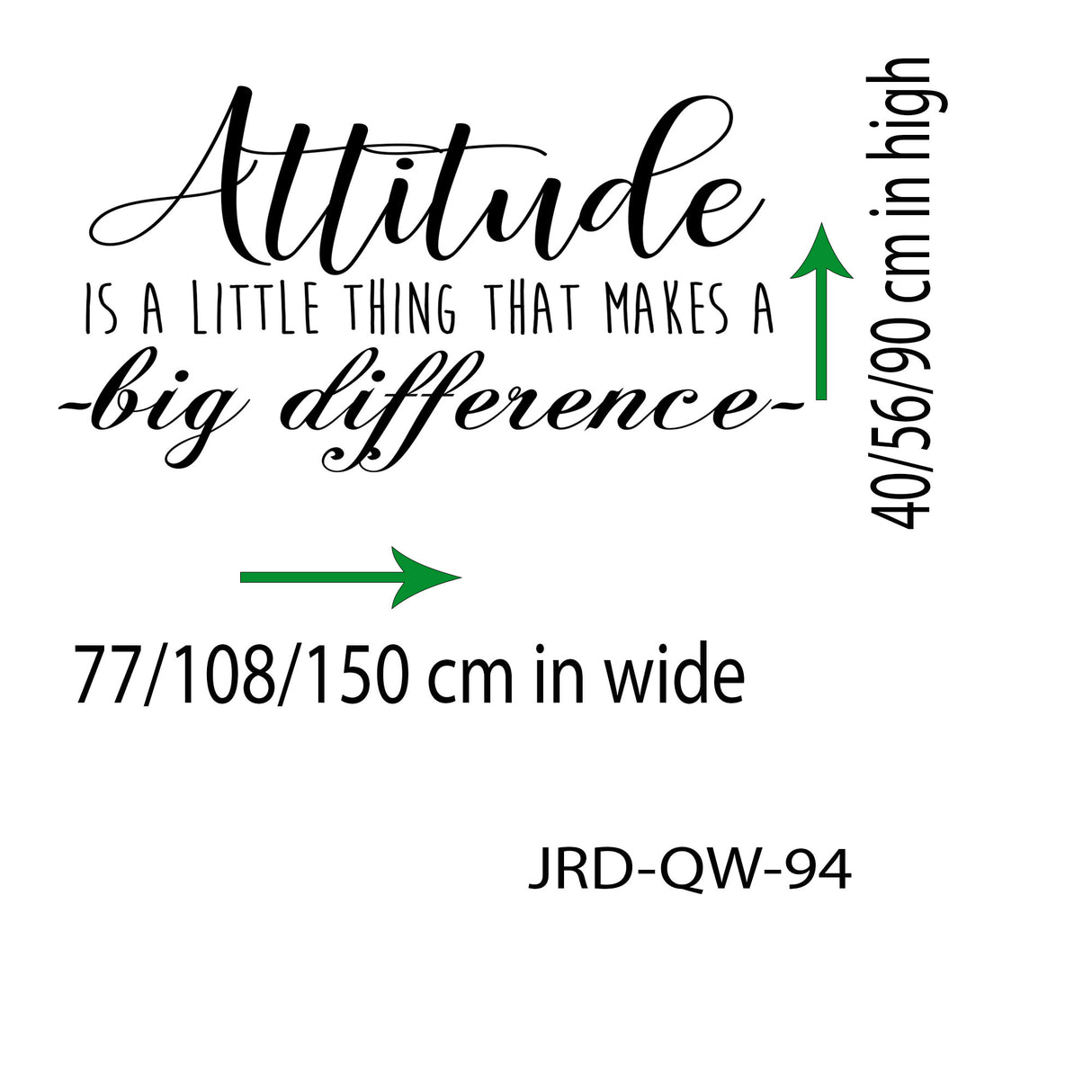 "Attitude makes a big Difference"- Motivational stickers for walls Removable wall art decals