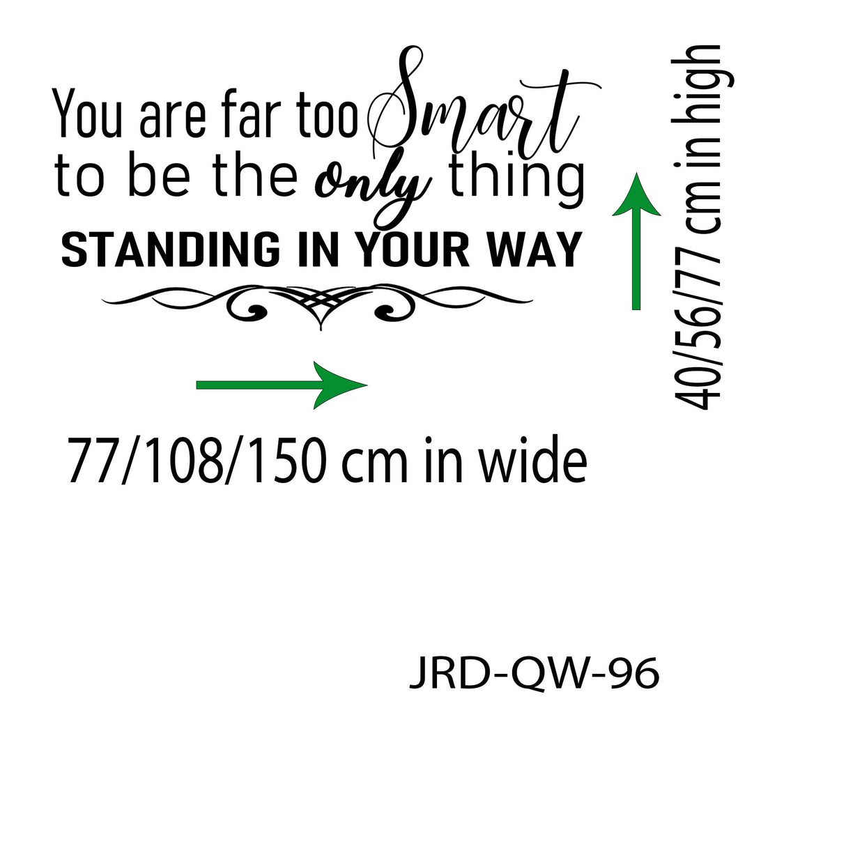 "You are far too smart"- Motivational quote wall stickers Removable vinyl wall decals